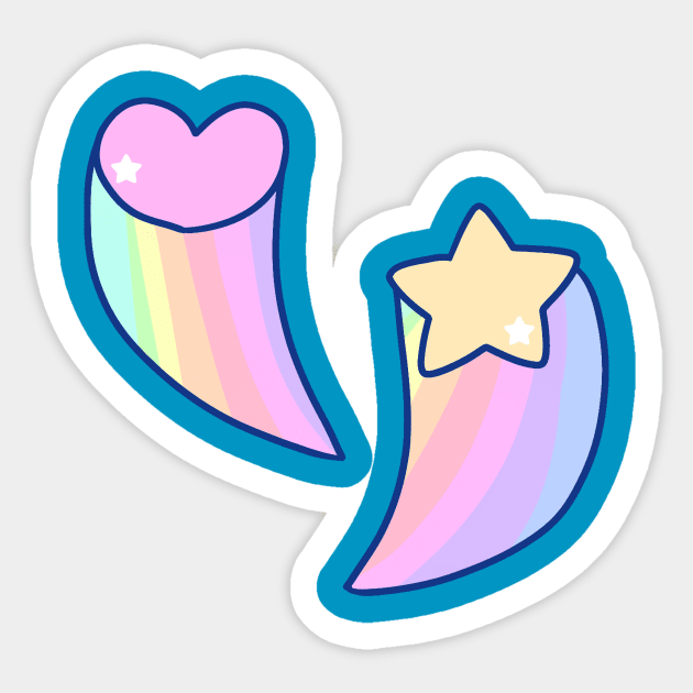 Rainbow Shooting Heart and Star Sticker by saradaboru